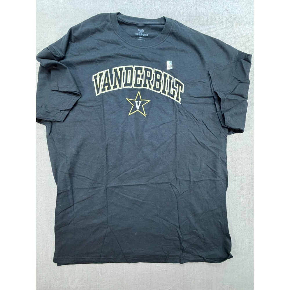 New Vanderbilt University NCAA Shirt Black Size XXL Top of the World